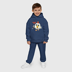 Детский костюм оверсайз Chicken Gun злой, цвет: тёмно-синий — фото 2