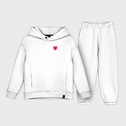 Детский костюм оверсайз Сердце с глазами, цвет: белый