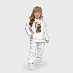 Детский костюм оверсайз Лев в драной куртке - хиппи, цвет: белый — фото 2