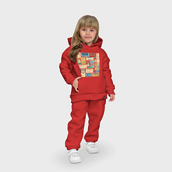 Детский костюм оверсайз Винтажные билеты, цвет: красный — фото 2