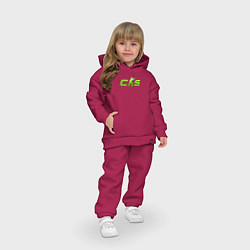 Детский костюм оверсайз CS2 green logo, цвет: маджента — фото 2