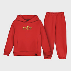 Детский костюм оверсайз CS 2 gold logo, цвет: красный
