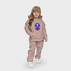 Детский костюм оверсайз Вирус с другой планеты, цвет: пыльно-розовый — фото 2