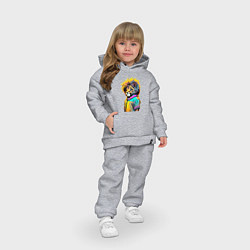 Детский костюм оверсайз Прикольный львёнок - поп-арт, цвет: меланж — фото 2