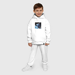 Детский костюм оверсайз Котик космонавт blue, цвет: белый — фото 2