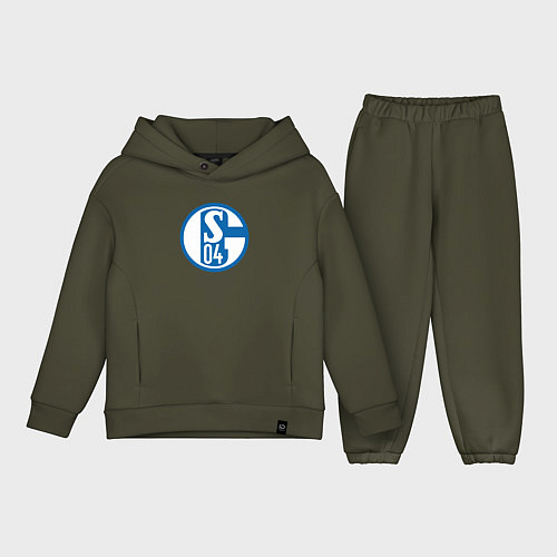 Детский костюм оверсайз Schalke 04 fc club / Хаки – фото 1