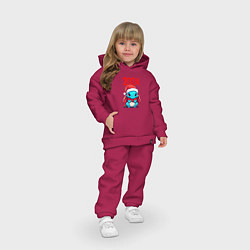 Детский костюм оверсайз Милый дракончик 2024, цвет: маджента — фото 2