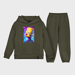 Детский костюм оверсайз Cyber Bart Simpson - ai art, цвет: хаки