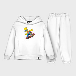 Детский костюм оверсайз Bart Simpson on a skateboard - extreme, цвет: белый