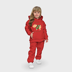 Детский костюм оверсайз Капибара зимой в свитере, цвет: красный — фото 2