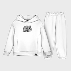 Детский костюм оверсайз Манул модник, цвет: белый