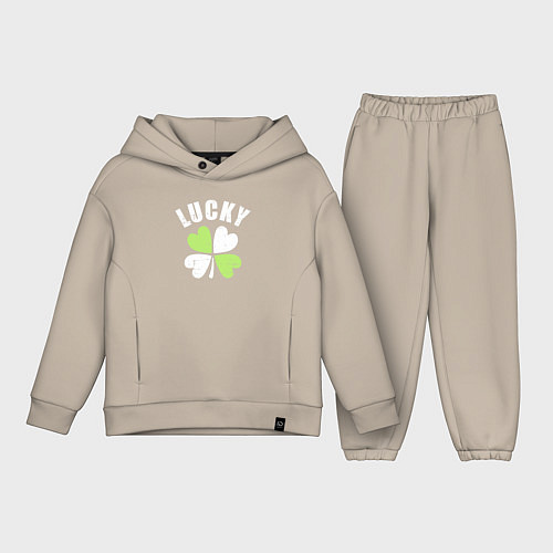 Детский костюм оверсайз Lucky day / Миндальный – фото 1