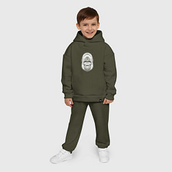 Детский костюм оверсайз Морда веселой гориллы, цвет: хаки — фото 2