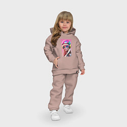 Детский костюм оверсайз Sweet Barbie - cyberpunk, цвет: пыльно-розовый — фото 2