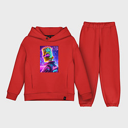 Детский костюм оверсайз Cyber Bart - neon glow, цвет: красный