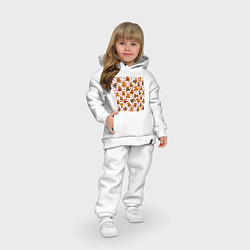 Детский костюм оверсайз Медвежата игрушечные и сердечки, цвет: белый — фото 2