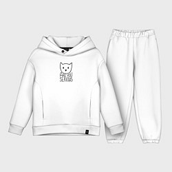 Детский костюм оверсайз Are you serious cat, цвет: белый