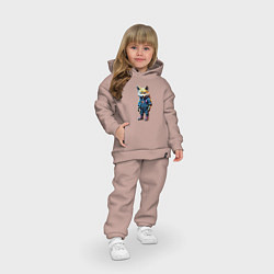 Детский костюм оверсайз Уличный лисёнок - нейросеть, цвет: пыльно-розовый — фото 2
