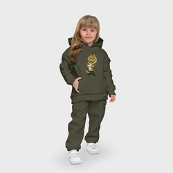 Детский костюм оверсайз Кот-солдат, цвет: хаки — фото 2
