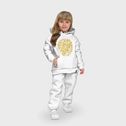 Детский костюм оверсайз Золотые узоры гжель, цвет: белый — фото 2