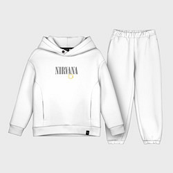 Детский костюм оверсайз Nirvana logo smile, цвет: белый