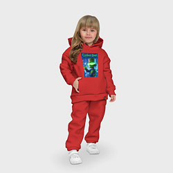 Детский костюм оверсайз Cyber Bart - neon glow ai art, цвет: красный — фото 2