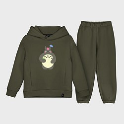 Детский костюм оверсайз Totoro game, цвет: хаки