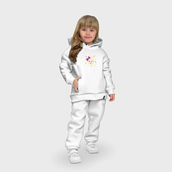Детский костюм оверсайз Лицо девочки с бантиком, цвет: белый — фото 2