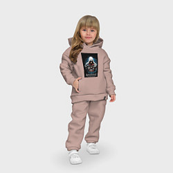 Детский костюм оверсайз Assassins creed белый костюм, цвет: пыльно-розовый — фото 2