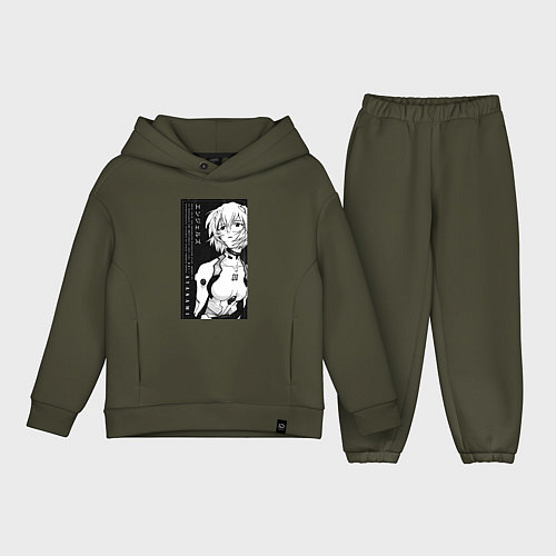 Детский костюм оверсайз Евангелион Рей Аянами пилот / Хаки – фото 1