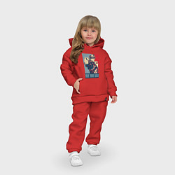Детский костюм оверсайз ДжоДжо мем - рыцари звёздной пыли, цвет: красный — фото 2