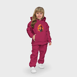 Детский костюм оверсайз Мужчина огонь, цвет: маджента — фото 2