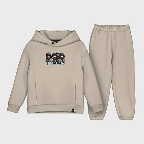 Детский костюм оверсайз Beatles beagles / Миндальный – фото 1