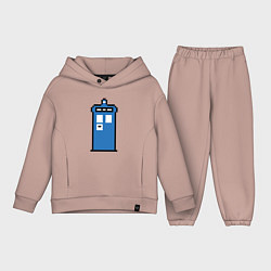Детский костюм оверсайз Tardis pixels, цвет: пыльно-розовый