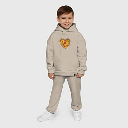 Детский костюм оверсайз Pizza heart, цвет: миндальный — фото 2