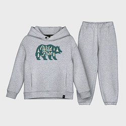 Детский костюм оверсайз Силуэт медведя, цвет: меланж