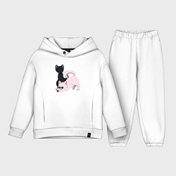 Детский костюм оверсайз Магическая битва Сатору Годзё Сугуру Гэто коты, цвет: белый