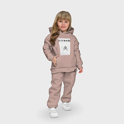 Детский костюм оверсайз Citroen логотип, цвет: пыльно-розовый — фото 2