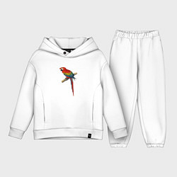 Детский костюм оверсайз Попугай ara macaw, цвет: белый
