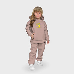 Детский костюм оверсайз Friendly little lemon, цвет: пыльно-розовый — фото 2