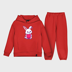 Детский костюм оверсайз Heart rabbit, цвет: красный