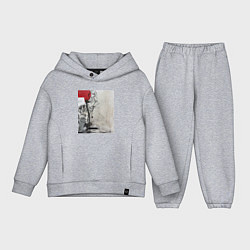 Детский костюм оверсайз Abstract Red, цвет: меланж