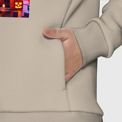 Детский костюм оверсайз Skeleton and pumpkin - neon glow, цвет: миндальный — фото 2