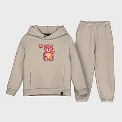 Детский костюм оверсайз Lovely bear, цвет: миндальный