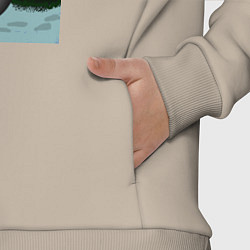 Детский костюм оверсайз Снеговичок с подарком под елкой, цвет: миндальный — фото 2