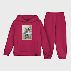 Детский костюм оверсайз Балет ноты, цвет: маджента