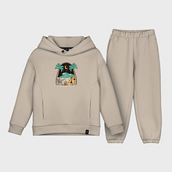 Детский костюм оверсайз Отдых у моря, цвет: миндальный