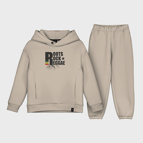 Детский костюм оверсайз Корни рок регги / Миндальный – фото 1