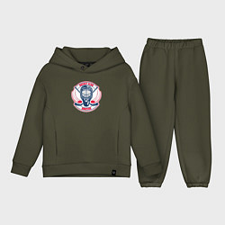 Детский костюм оверсайз Hockey club amateur, цвет: хаки