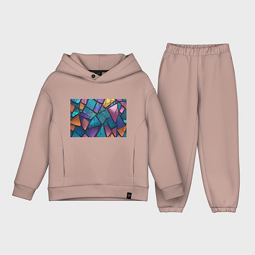 Детский костюм оверсайз Яркое стекло / Пыльно-розовый – фото 1